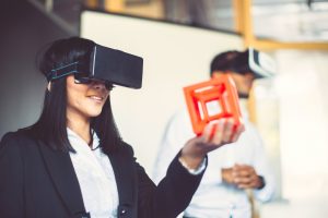virtual reality bril op het werk